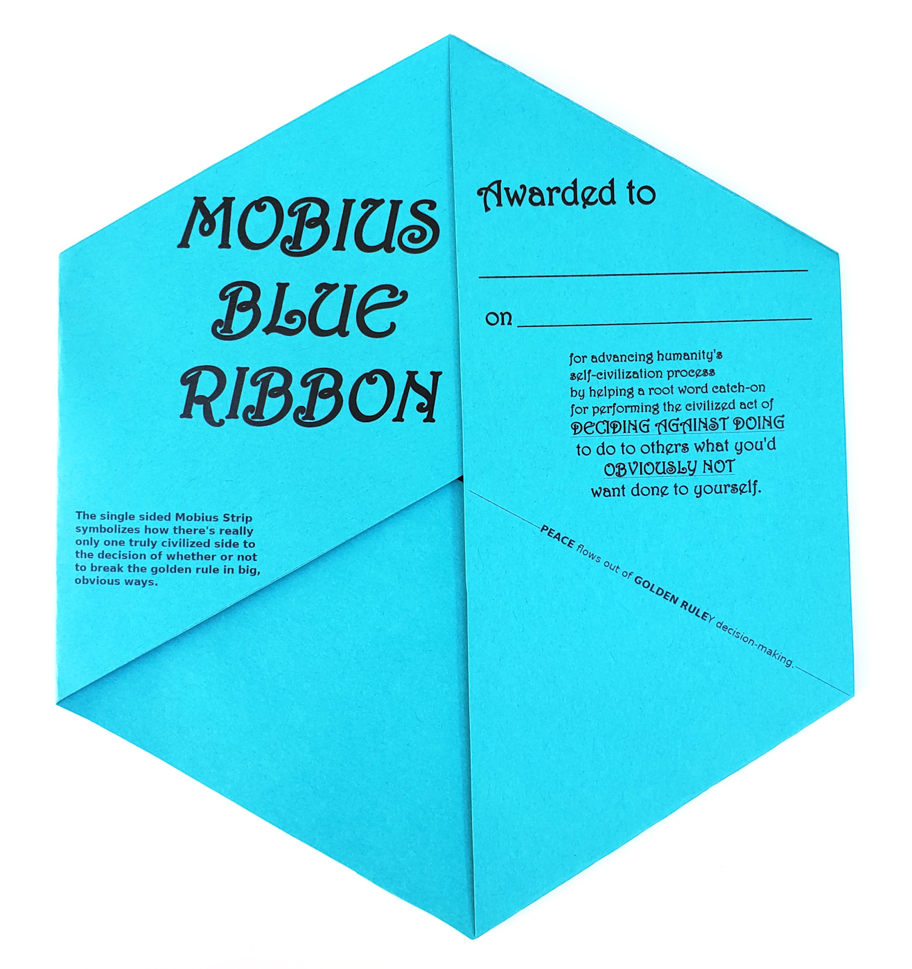 Click to see how you can earn or make a Mobius Blue
          Ribbon!
